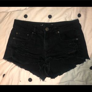 Black Denim Shorts American Eagle